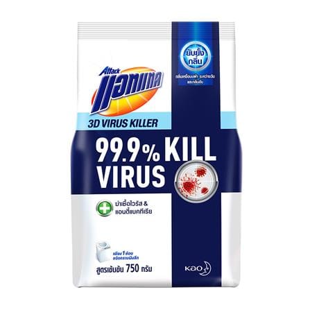 ผงซักฟอก ATTACK 3D VIRUS KILLER 750g