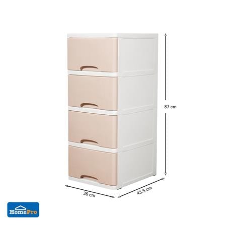 ตู้ลิ้นชัก 4 ชั้น STACKO KS-514P 36x43.5x87 ซม. สีชมพู_8