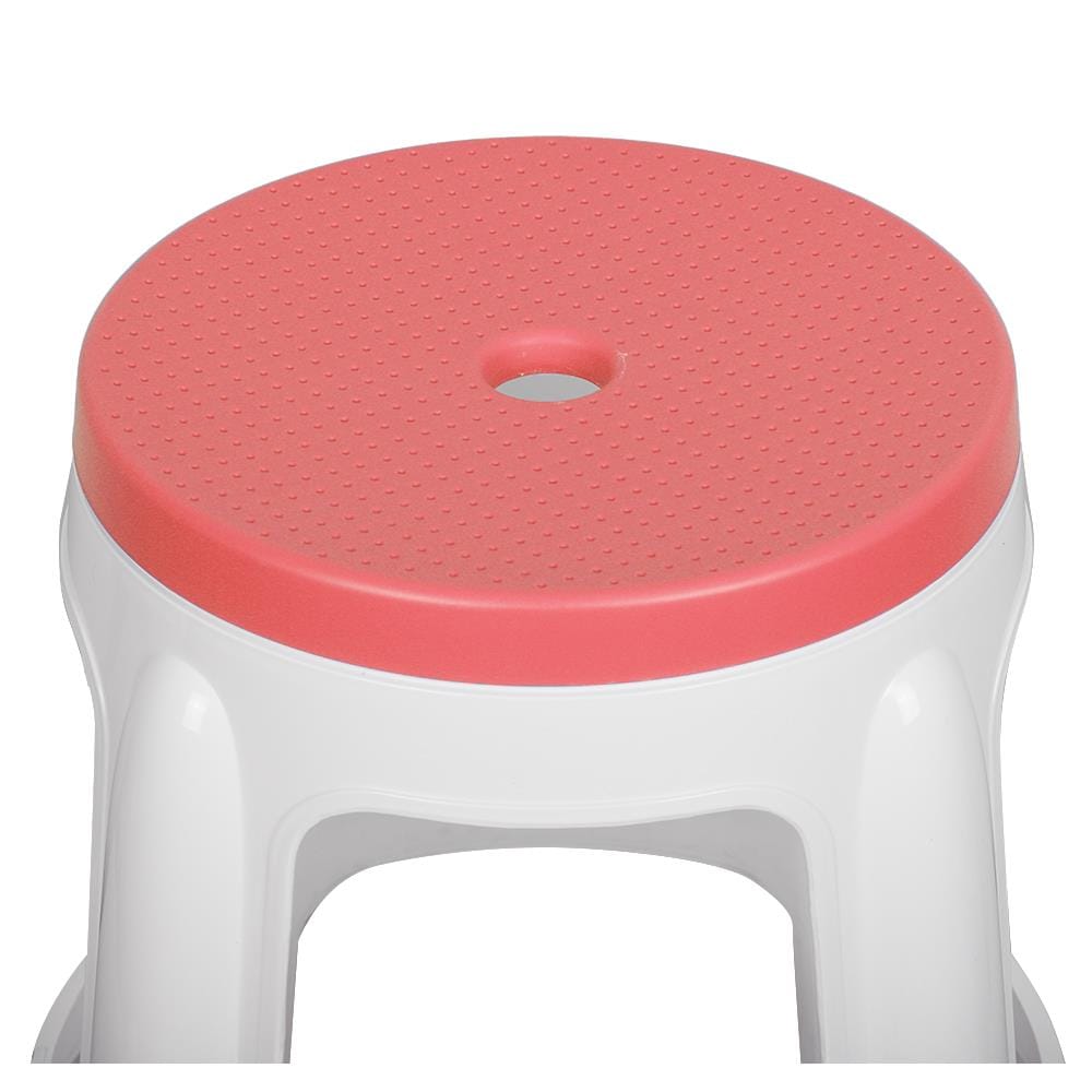 เก้าอี้พลาสติก ME LIVING STOOL สีขาว-ชมพู