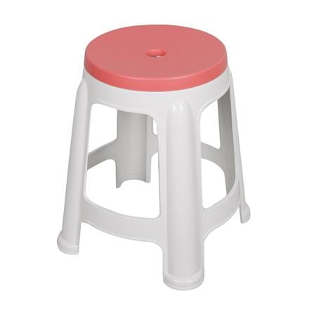 เก้าอี้พลาสติก ME LIVING STOOL สีขาว-ชมพู