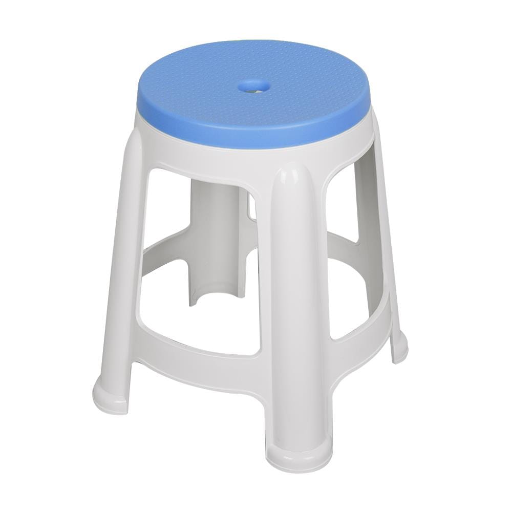 เก้าอี้พลาสติก ME LIVING STOOL สีขาว-ฟ้า