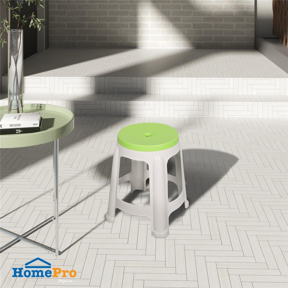 เก้าอี้พลาสติก ME LIVING STOOL สีขาว-เขียว