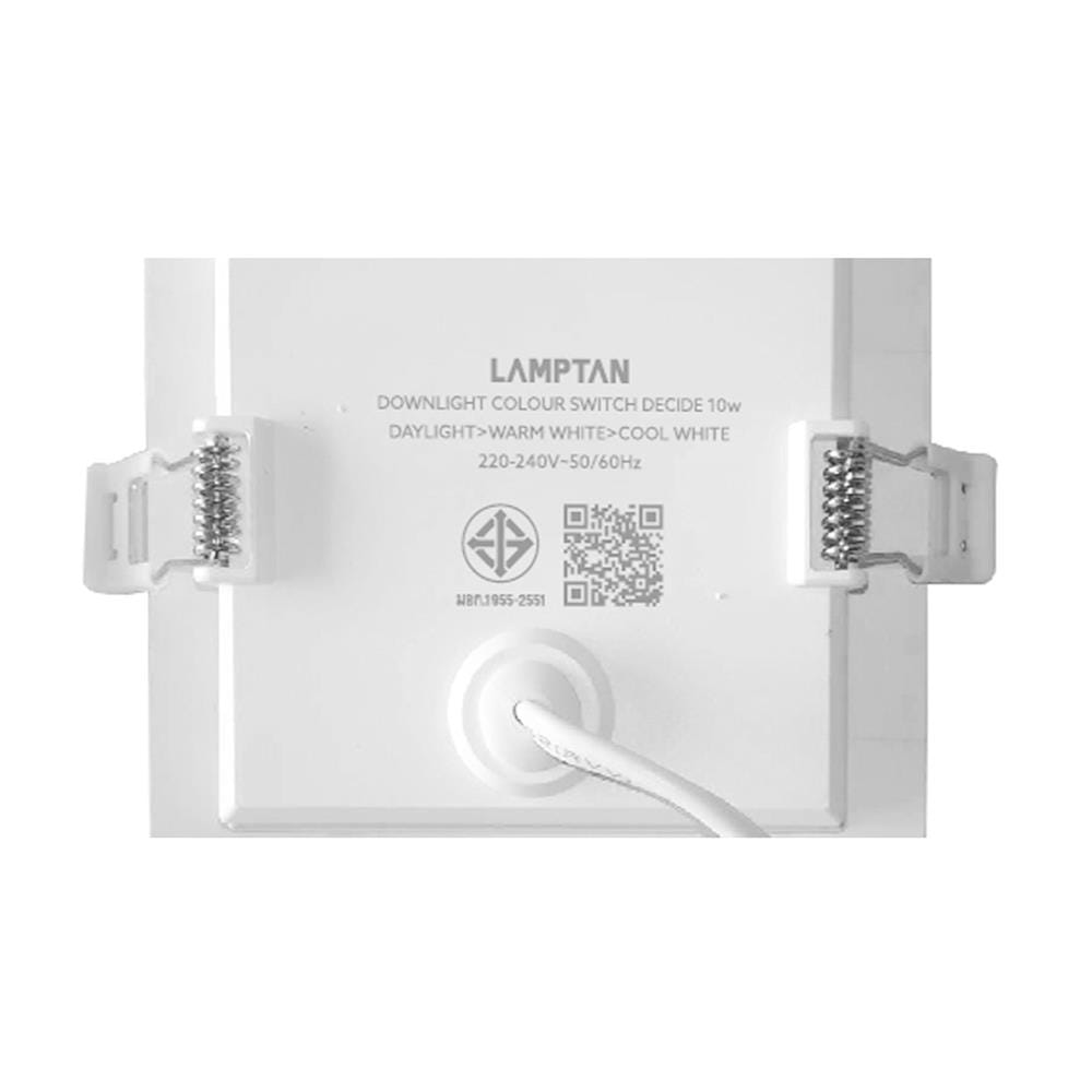 ดาวน์ไลท์ LED LAMPTAN COLOUR SWITCH DECIDE 3.5 นิ้ว 10 วัตต์ DAYLIGHT/WARM WHITE/COOL WHITE สีขาว