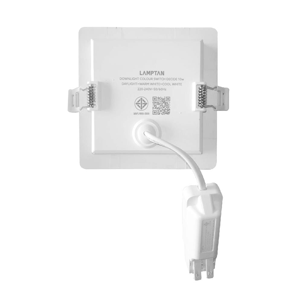 ดาวน์ไลท์ LED LAMPTAN COLOUR SWITCH DECIDE 3.5 นิ้ว 10 วัตต์ DAYLIGHT/WARM WHITE/COOL WHITE สีขาว