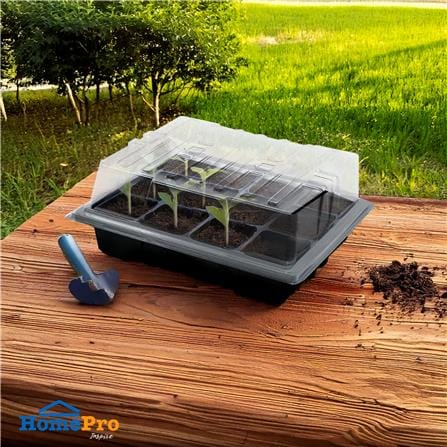 ถาดเพาะชำพร้อมฝาปิด SPRING 20x24 ซม. 12 หลุม สีดำ_4