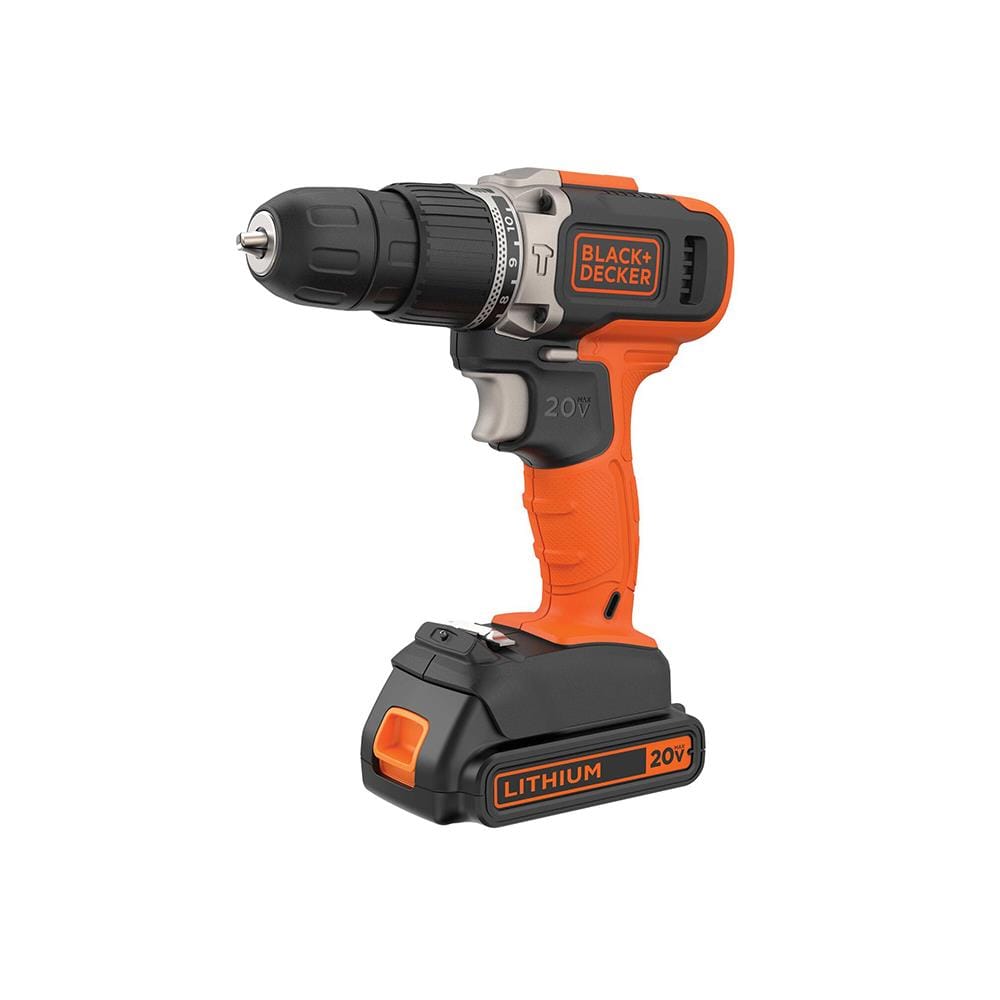 สว่านกระแทกไร้สาย (พร้อมแบตเตอรี่) BLACK&DECKER BCD704K-B1 20 โวลต์