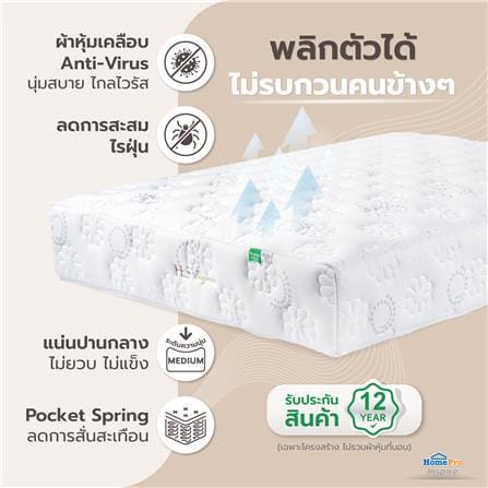 ที่นอนพ็อกเก็ตสปริง 3.5 ฟุต HOME LIVING STYLE รุ่น ELEGANCE_6