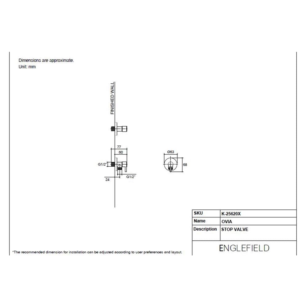 วาล์วฝักบัว ENGLEFIELD K-25620X-BL