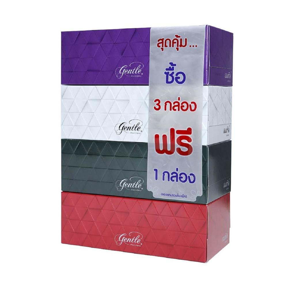 กระดาษเช็ดหน้า GENTLE แพ็ก 3 ชิ้น แถม 1 ชิ้น
