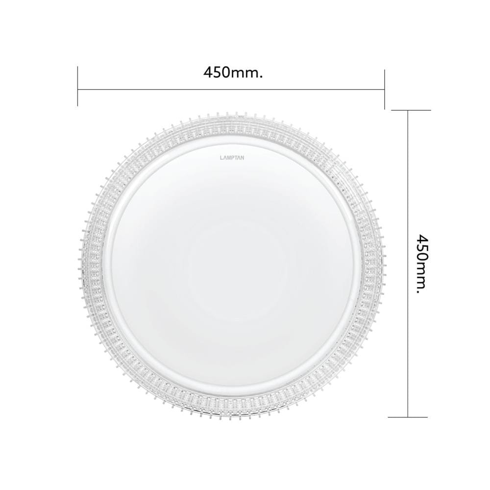 ไฟเพดาน LED LAMPTAN CROWN 17 นิ้ว 36 วัตต์ DAYLIGHT/COOL WHITE/WARM WHITE สีขาว