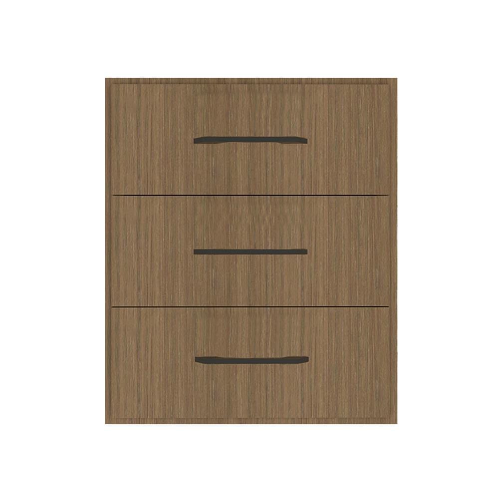 ตู้ลิ้นชัก 3 ชั้น PARAZZO ENZO มือจับดำ 50x60 ซม. สีช็อกโกแลต