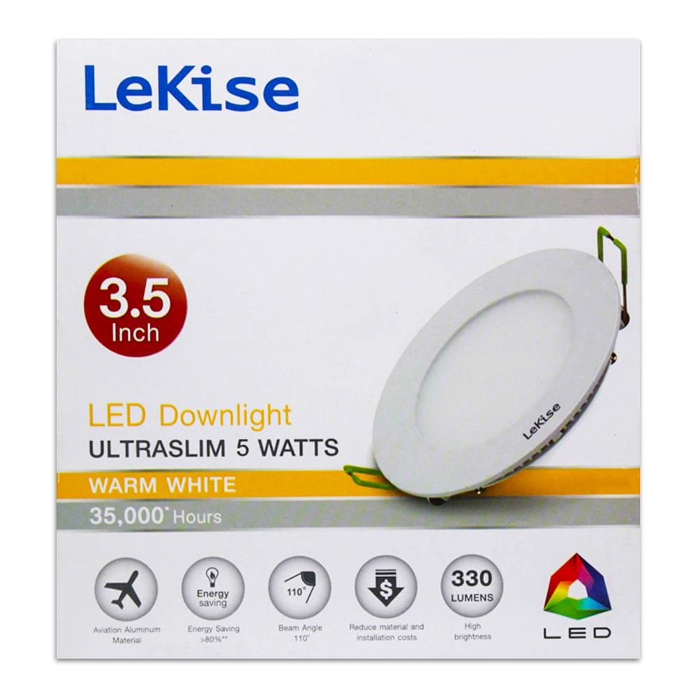 ดาวน์ไลท์ LED LEKISE ULTRA SLIM 3.5 นิ้ว 5 วัตต์ WARM WHITE สีขาว