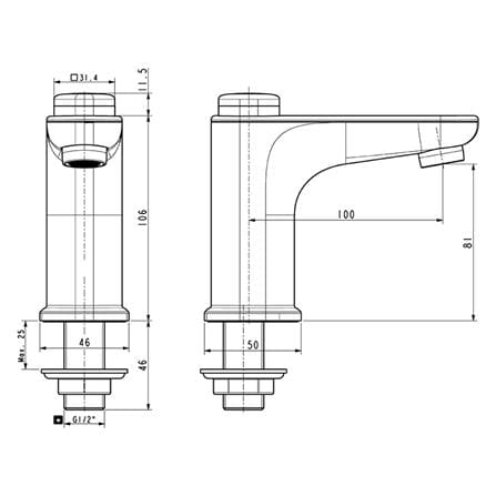 ก๊อกอ่างล้างหน้า AMERICAN STANDARD A-1823-10WT สีขาว_1