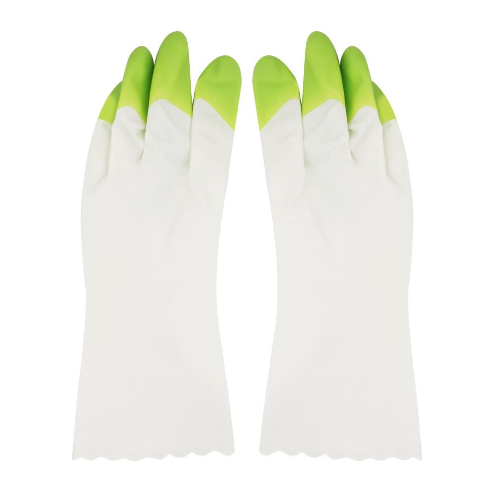 ถุงมือ PVC SHALDAN SIZE M สีขาว/เขียว