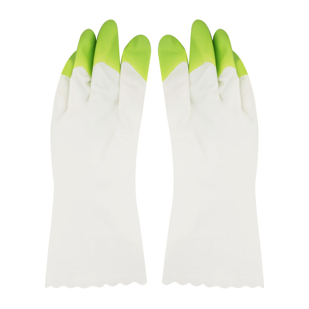 ถุงมือ PVC SHALDAN SIZE M สีขาว/เขียว