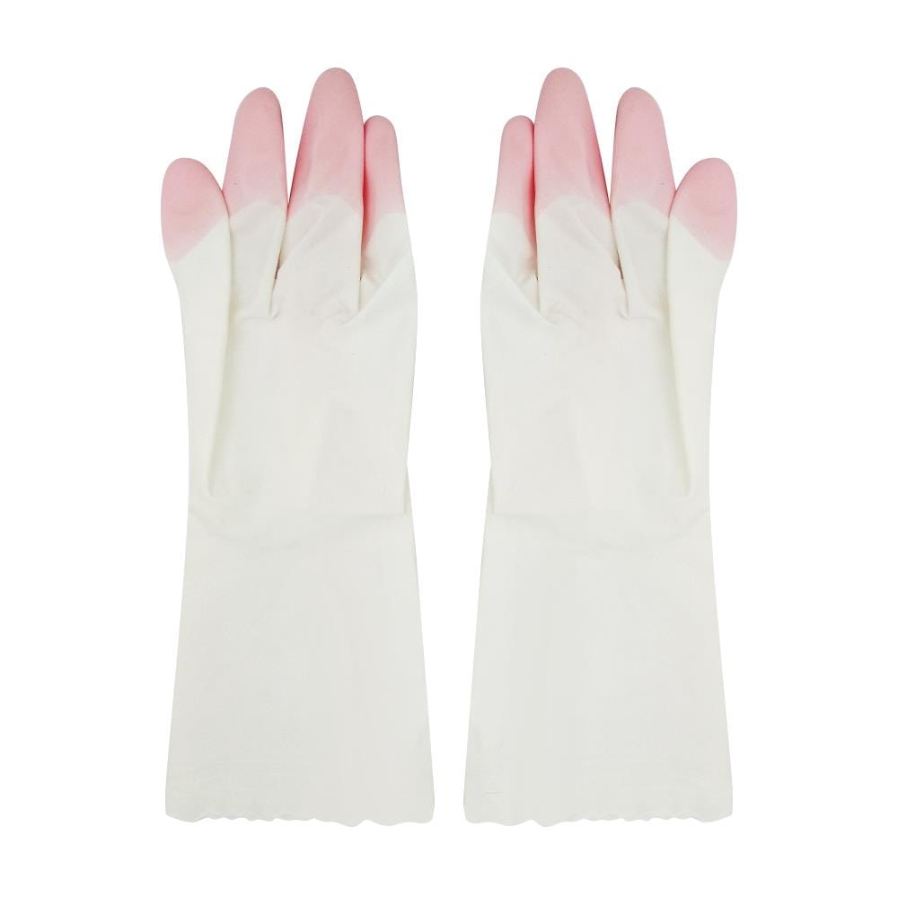 ถุงมือ PVC SHALDAN SIZE M สีขาว/ชมพู