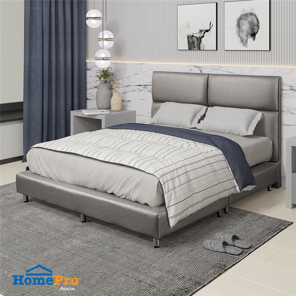 ฐานรองหัวเตียง 6 ฟุต HOME LIVING STYLE SQUARE สีเทาอ่อน
