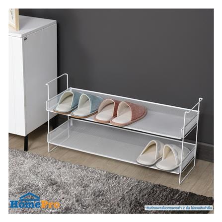 ชั้นวางรองเท้า 2 ชั้น STACKO BILA 77X26.5X39 ซม. สีขาว_3