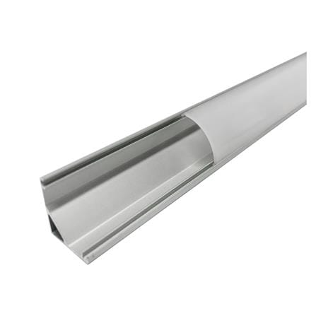 รางไฟเส้นอะลูมิเนียมเข้ามุม L&E ALC1616 1 เมตร สีเทา_0