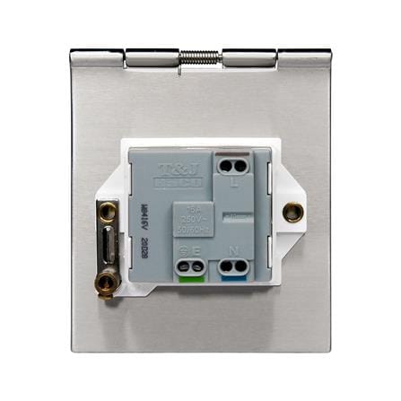ชุดเต้ารับฝังผนังสเตนเลส HACO HBS-101S/TE1 สีเงิน_5