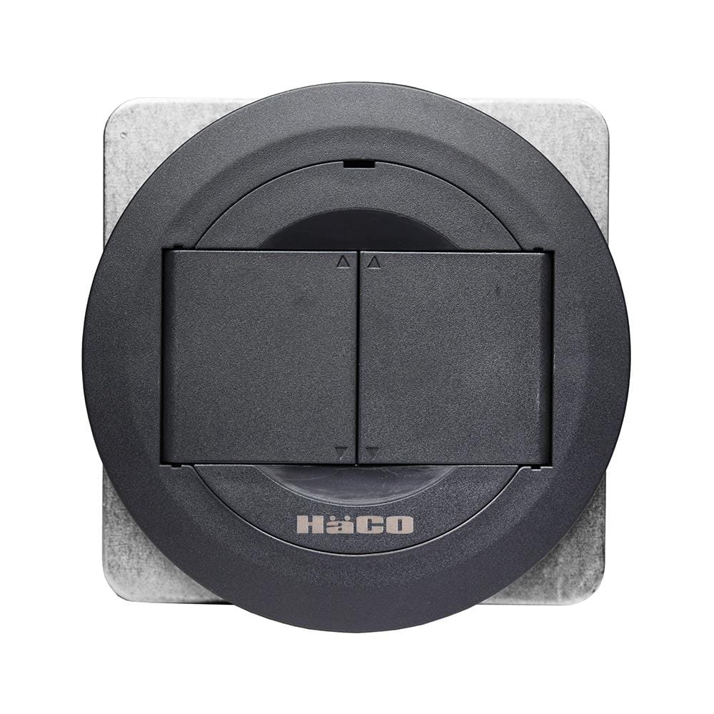 ชุดเต้ารับฝังพื้นอะลูมิเนียมแบบกลม HACO PPU-22S/P-E2 สีดำ