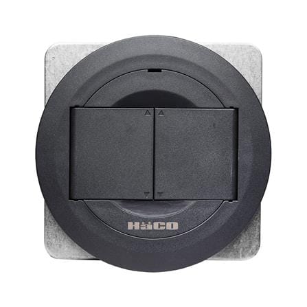 ชุดเต้ารับฝังพื้นอะลูมิเนียมแบบกลม HACO PPU-22S/P-E2 สีดำ_2