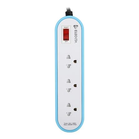 รางปลั๊กไฟ 3 ช่อง 1 สวิตช์ ELECKTA ET3146-3BL 3 เมตร สีฟ้า_0