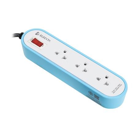 รางปลั๊กไฟ 3 ช่อง 1 สวิตช์ ELECKTA ET3146-3BL 3 เมตร สีฟ้า_2