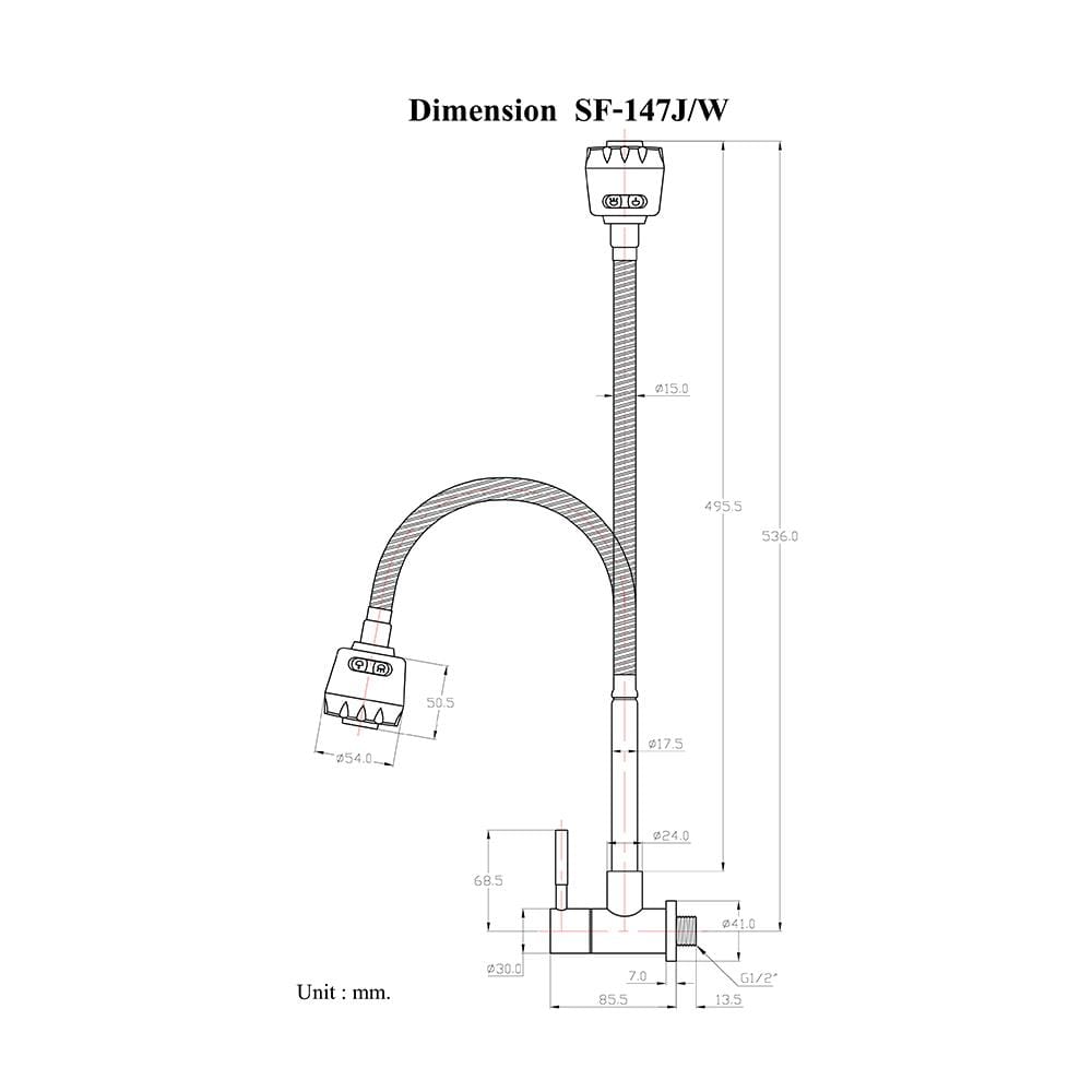 ก๊อกซิงค์เดี่ยวติดผนัง HANG SF-147J/W