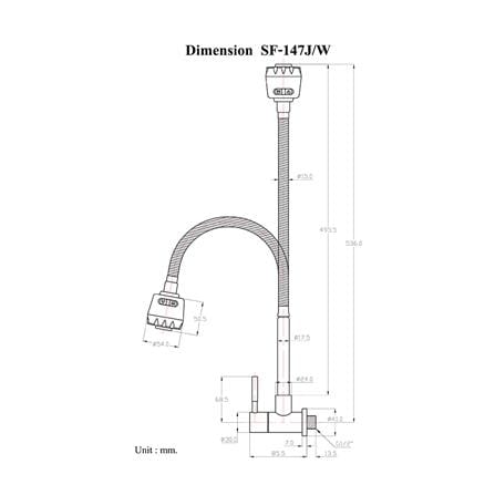 ก๊อกซิงค์เดี่ยวติดผนัง HANG SF-147J/W_1