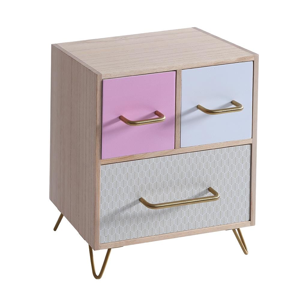 ชั้นลิ้นชักไม้ 3 ลิ้นชัก STACKO LINDO 30X17X35.5 ซม. สีไม้