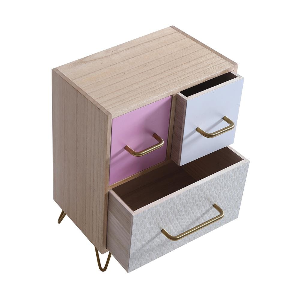 ชั้นลิ้นชักไม้ 3 ลิ้นชัก STACKO LINDO 30X17X35.5 ซม. สีไม้