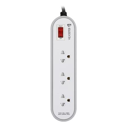 รางปลั๊กไฟ 3 ช่อง 1 สวิตช์ ELECKTA ET3146-2GY 2 เมตร สีเทา_1