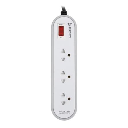 รางปลั๊กไฟ 3 ช่อง 1 สวิตช์ ELECKTA ET3146-3GY 3 เมตร สีเทา