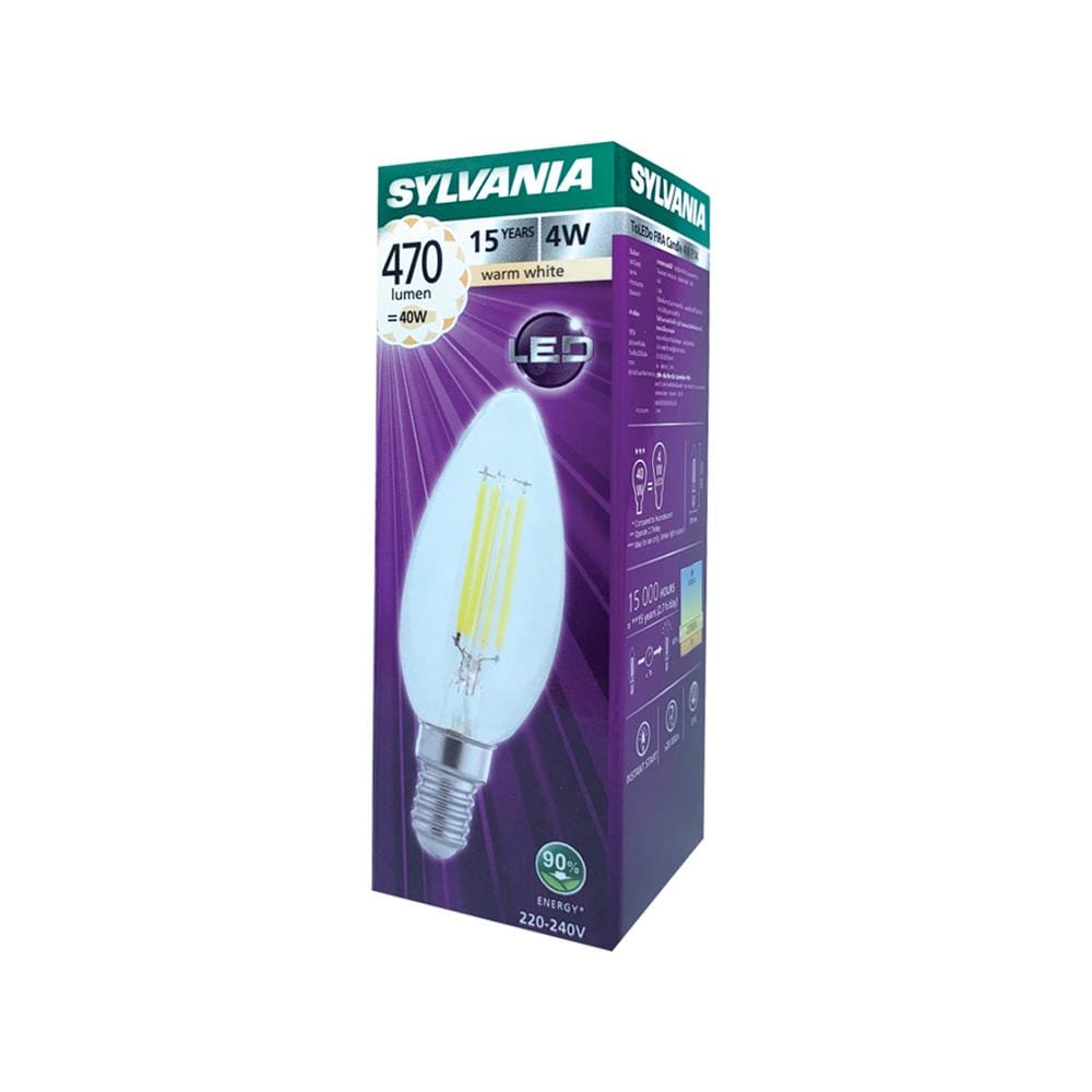 หลอด LED SYLVANIA TOLEDO FIRA CANDLE E14 4 วัตต์ WARMWHITE