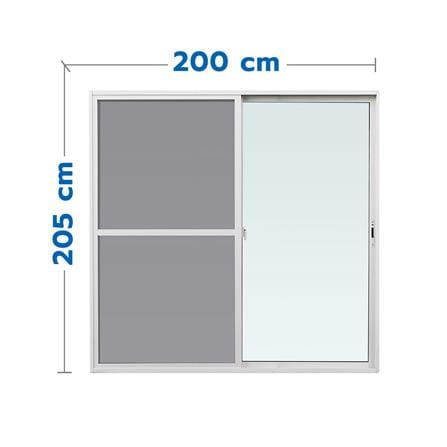 ประตูบานเลื่อน อะลูมิเนียม S-S มุ้ง WINDOW ASIA F10 200X205 ซม.สีขาว_0