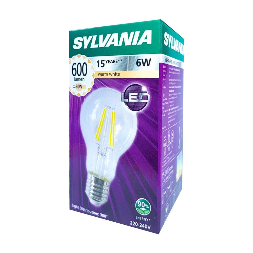 หลอด LED SYLVANIA TOLEDO FIRA A60 6 วัตต์ E27 WARMWHITE