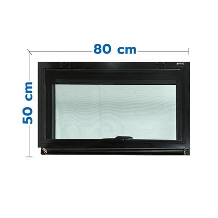 หน้าต่างบานเปิดกระทุ้ง อะลูมิเนียม มุ้ง WINDOW ASIA F10 80X50 ซม. สีดำ