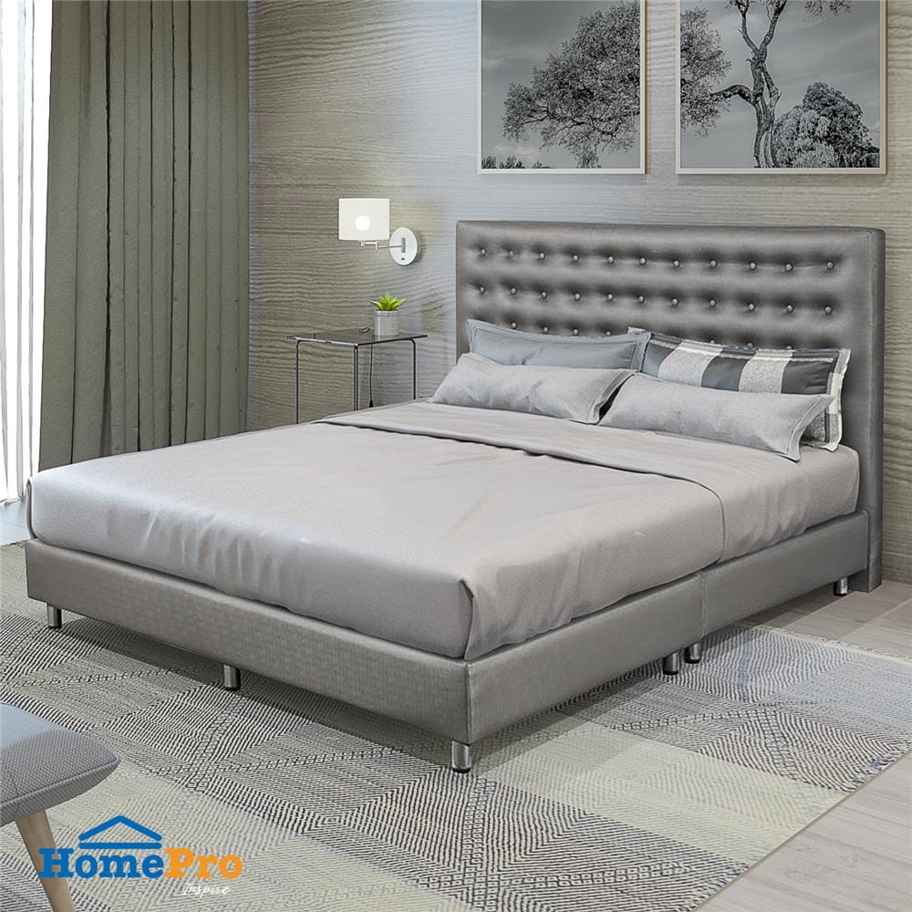 ฐานรองหัวเตียง 6 ฟุต HOME LIVING STYLE DIAMOND สีเทาอ่อน