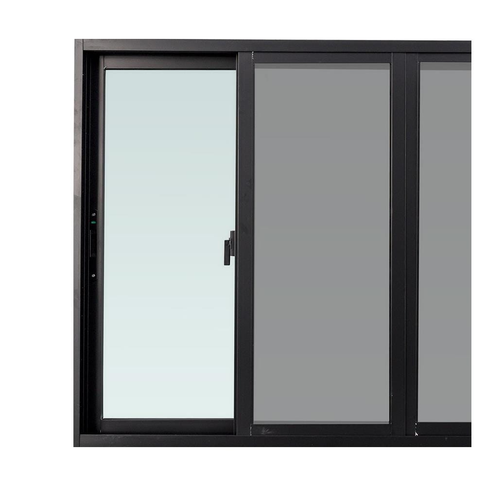หน้าต่างบานเลื่อน อะลูมิเนียม F-S-S-F มุ้ง WINDOW ASIA F10 240X110 ซม. สีดำ