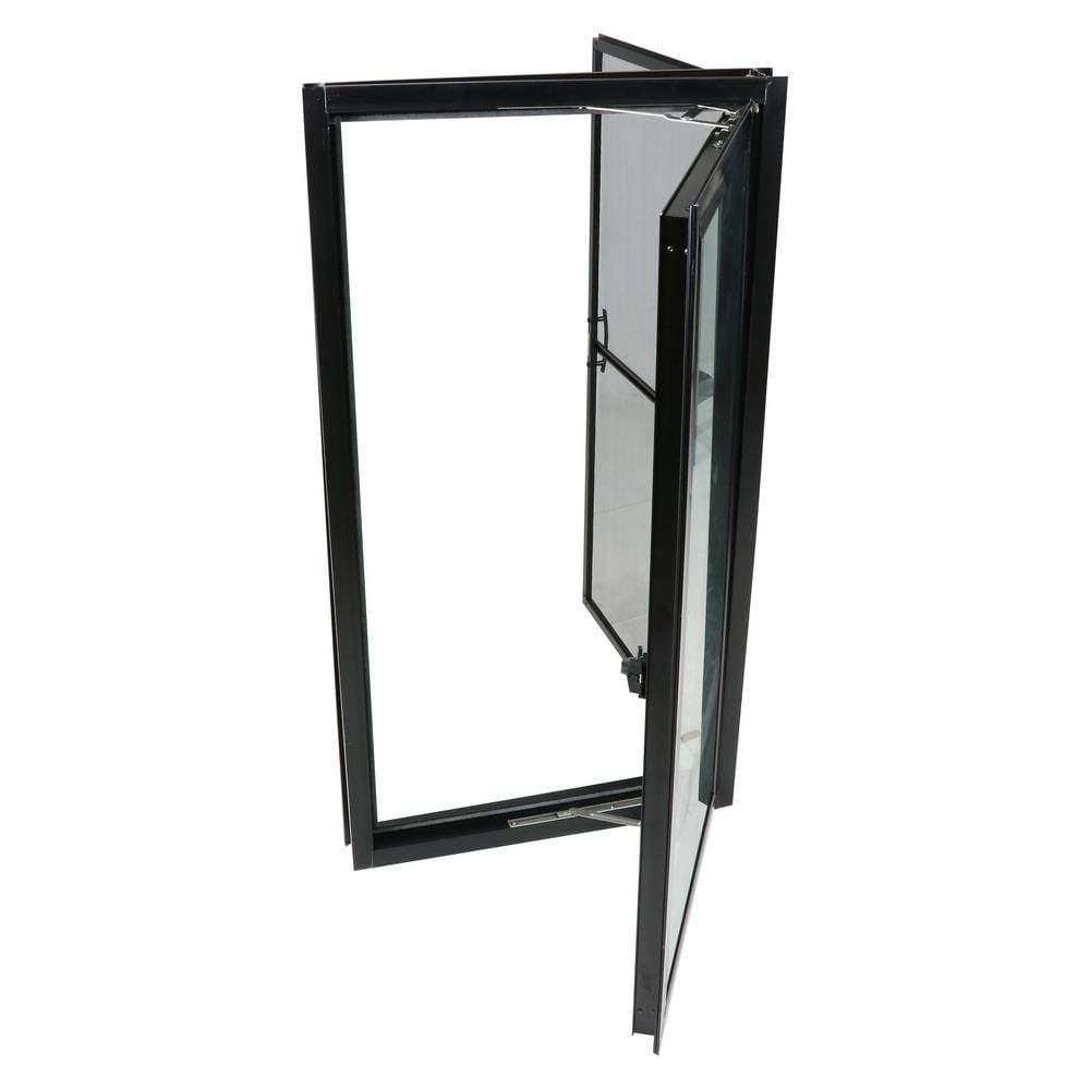 หน้าต่างบานเปิดเดี่ยว อะลูมิเนียม มุ้ง WINDOW ASIA F10  60X110 ซม. สีดำ