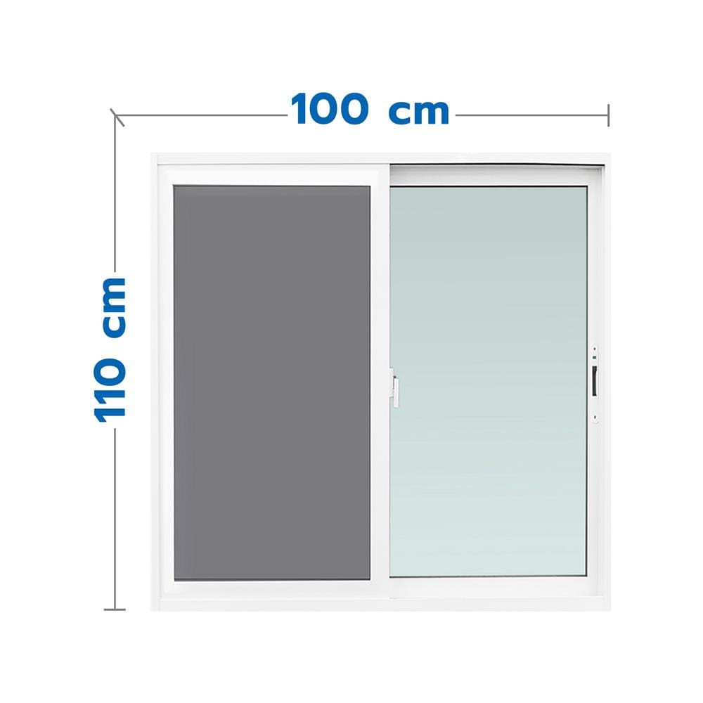 หน้าต่างบานเลื่อน อะลูมิเนียม S-S มุ้ง WINDOW ASIA F10 100X110 ซม. สีขาว