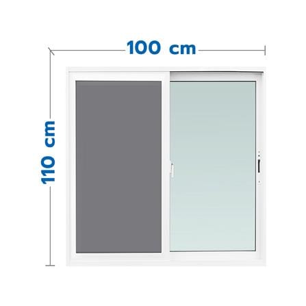 หน้าต่างบานเลื่อน อะลูมิเนียม S-S มุ้ง WINDOW ASIA F10 100X110 ซม. สีขาว_0
