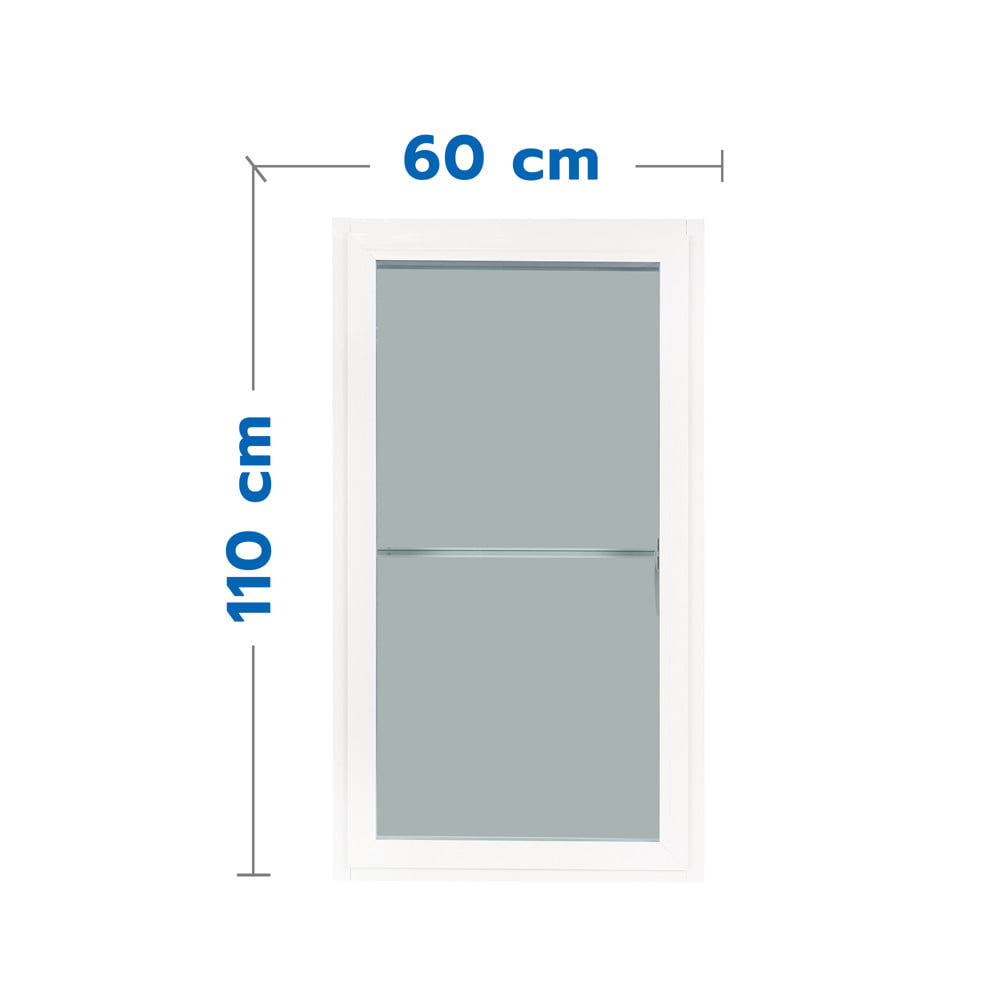 หน้าต่างบานเปิดเดี่ยว อะลูมิเนียม มุ้ง WINDOW ASIA F10 60x110 ซม. สีขาว