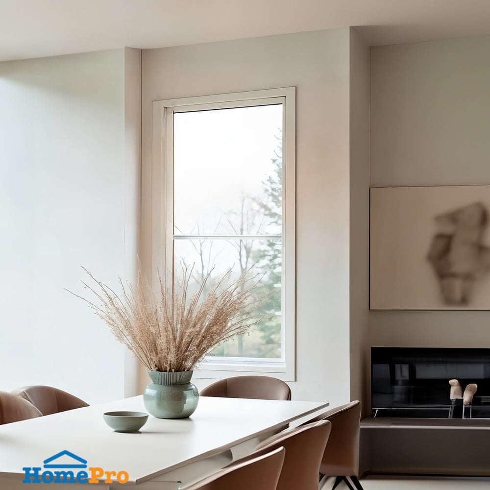 หน้าต่างบานเปิดเดี่ยว อะลูมิเนียม มุ้ง WINDOW ASIA F10 60x110 ซม. สีขาว