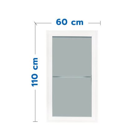 หน้าต่างบานเปิดเดี่ยว อะลูมิเนียม มุ้ง WINDOW ASIA F10 60x110 ซม. สีขาว
