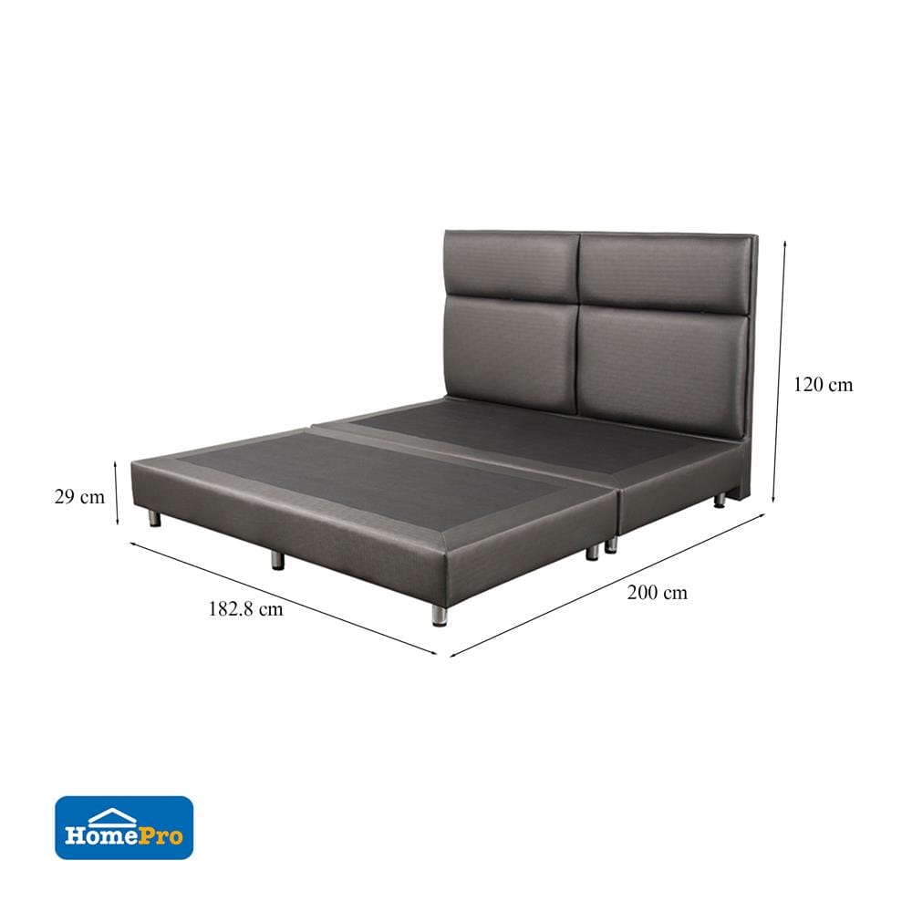 ฐานรองหัวเตียง 6 ฟุต HOME LIVING STYLE SQUARE สีเทาเข้ม
