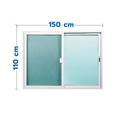 หน้าต่างบานเลื่อน อะลูมิเนียม S-S มุ้ง WINDOW ASIA F10 150X110 ซม. สีขาว_0