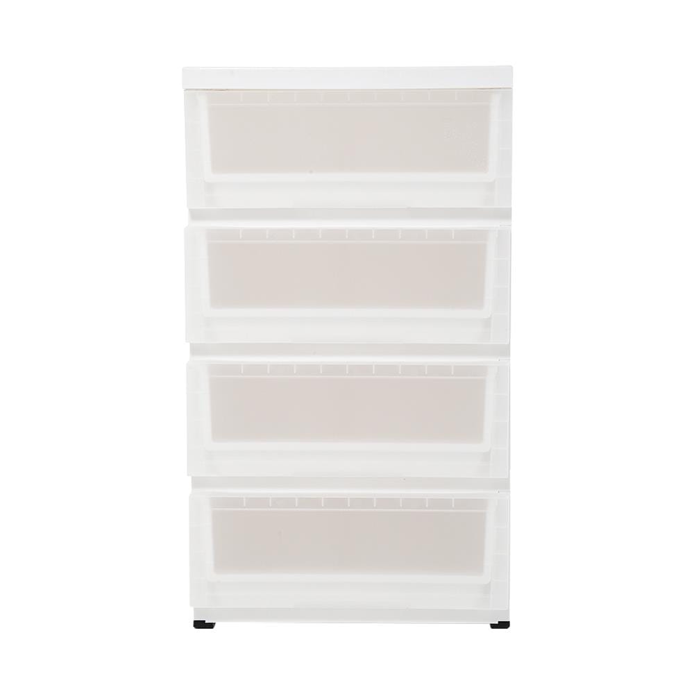 ตู้ลิ้นชัก 4 ชั้น มีล้อ STACKO MONO 43x43x76 ซม. สีขาว