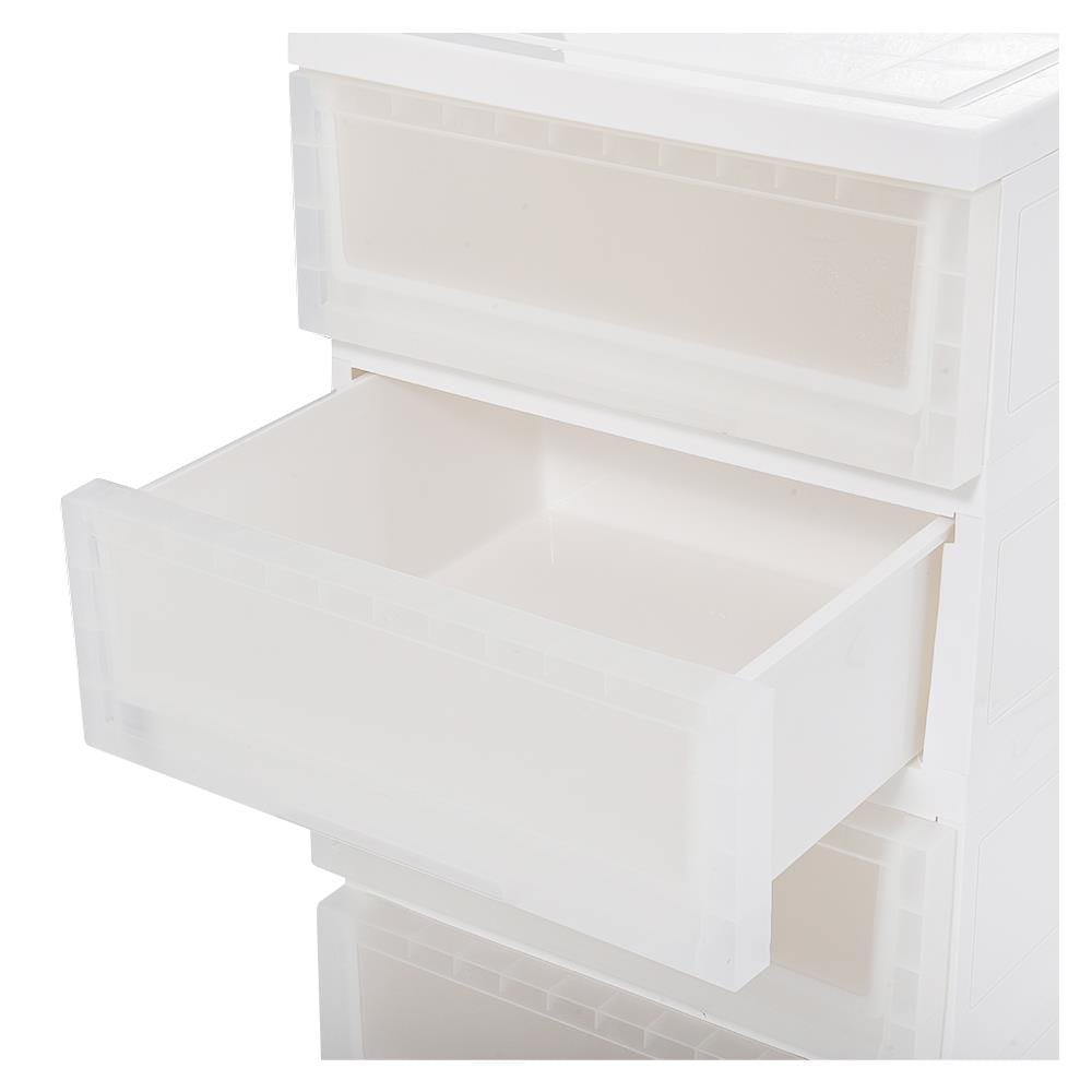 ตู้ลิ้นชัก 4 ชั้น มีล้อ STACKO MONO 43x43x76 ซม. สีขาว